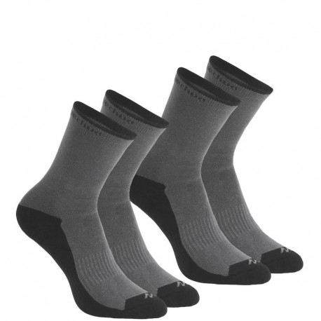 2 pares de calcetines de campismo largos adulto Arpenaz 50 gris-DeportesyEjercicio- Accesorios