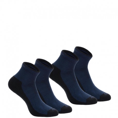 2 pares de calcetines de campismo en planicie adulto Arpenaz 50 Mid azul oscuro-DeportesyEjercicio- Accesorios