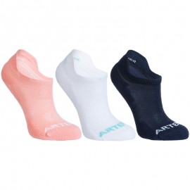 CALCETINES CORTOS TENIS JÚNIOR ARTENGO RS 160 LOTE DE 3 ROSA BLANCO AZUL MARINO-DeportesyEjercicio- Accesorios