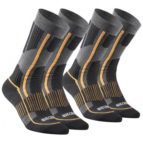 Calcetines de senderismo nieve adulto SH520 x-warm mid negro naranja-DeportesyEjercicio- Accesorios