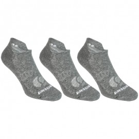 CALCETINES DE DEPORTE CORTOS ARTENGO RS 160 GRIS LOTE DE 3 PARES-DeportesyEjercicio- Accesorios