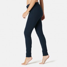 Pantalón Chándal Gimnasia Pilates Domyos 510 Mujer Azul-DeportesyEjercicio- Leggings, pantalones, shorts