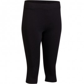 Mallas 3/4 para fitness cardio mujer negro 100 Domyos-DeportesyEjercicio- Leggings