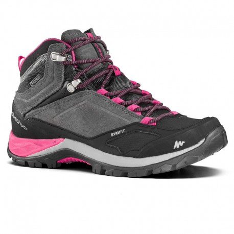 Botas de senderismo montaña mujer MH500 Mid impermeable Gris/Rosa-DeportesyEjercicio- Senderismo