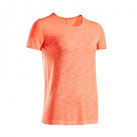 PLAYERA RUNNING MUJER TRANSPIRABLE KIPRUN CARE CORAL-DeportesyEjercicio- Playeras