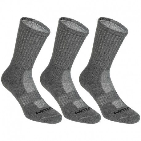 CALCETINES DEPORTIVOS LARGOS ARTENGO RS 500 GRIS PQT. DE 3 PARES-DeportesyEjercicio- Accesorios