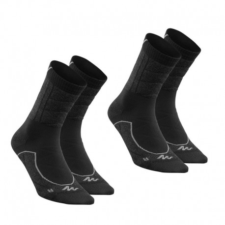 Calcetines largos de senderismo montaña 2 pares Forclaz 900 Gris Negro-DeportesyEjercicio- Accesorios