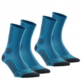 Calcetines largos de senderismo en la montaña 2 pares Forclaz 500 azul gris-DeportesyEjercicio- Accesorios