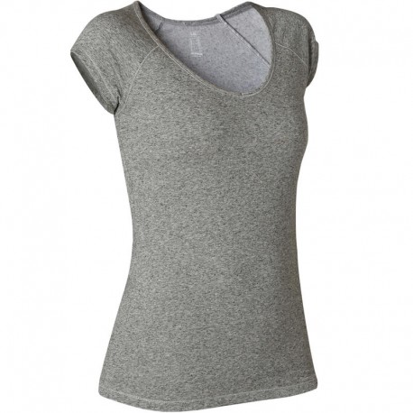 Playera Sport Pilates Gimnasia Suave Mujer 500 Slim Gris-DeportesyEjercicio- Ropa para mujer