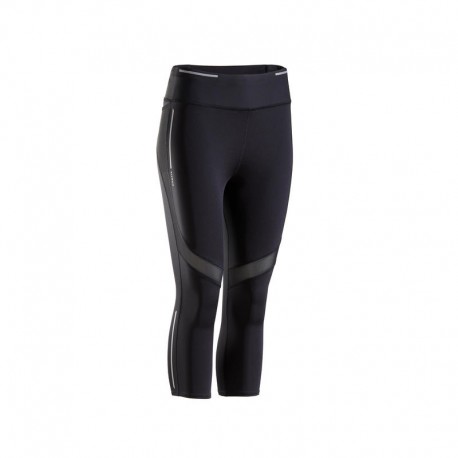 MALLAS 3/4 RUNNING MUJER CON SUJECIÓN KIPRUN SUPPORT NEGRO-DeportesyEjercicio- Ropa para mujer