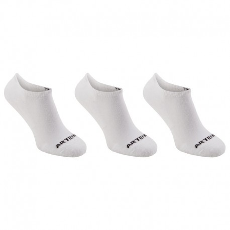 CALCETINES DE DEPORTES DE RAQUETA RS 100 ADULTO x 3 CORTOS BLANCO-DeportesyEjercicio- Accesorios