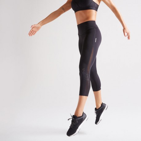 Mallas 7/8 Deportivas Cardio Fitness Domyos 900 mujer negro-DeportesyEjercicio- Leggings, pantalones, shorts