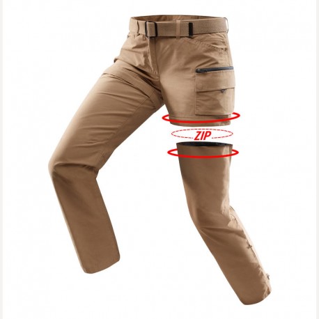 Pantalón TRAVEL 500 TRANSFORMABLE mujer camel-DeportesyEjercicio- Pantalones