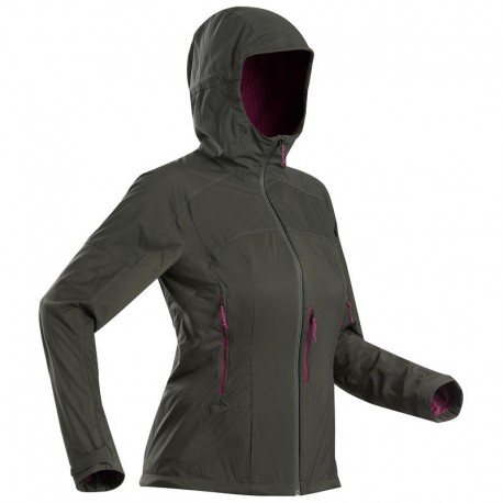 Sudadera Rompeviento Trekking y Montaña Forclaz TREK900 Mujer Gris-DeportesyEjercicio- Impermeables y rompevientos