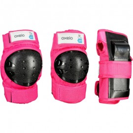 Set 3 protecciones patines patineta patín del diablo niños BASIC rosa-DeportesyEjercicio- Patinetas, longboards, waveboar