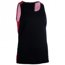 CAMISETA DE BÁSQUETBOL PARA MUJER NEGRO ROSA T500-DeportesyEjercicio- Playeras sin mangas