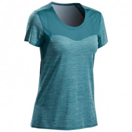 Playera de senderismo rápido Mujer FH500 Helium Azul-DeportesyEjercicio- Playeras