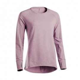 PLAYERA MANGA LARGA YOGA SUAVE ALGODÓN AGRICULTURA BIOLÓGICA CIRUELA-DeportesyEjercicio- Playeras