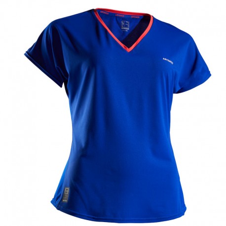 PLAYERA DE TENIS MUJER TS SOFT 500 AZUL-DeportesyEjercicio- Playeras