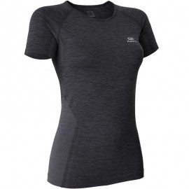 PLAYERA DE ATLETISMO PARA MUJER KIPRUN SKINCARE NEGRO-DeportesyEjercicio- Playeras