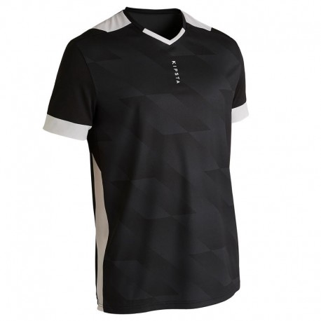 Playera de fútbol adulto F500 negro-DeportesyEjercicio- Playeras