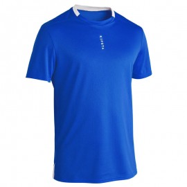 Camiseta de fútbol adulto F100 azul-DeportesyEjercicio- Playeras