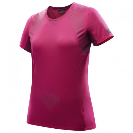 Playera de manga corta de trekking en montaña TREK 500 mujer rosa-DeportesyEjercicio- Playeras