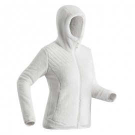 Chamarra polar de senderismo nieve mujer SH100 ultra-warm blanco-DeportesyEjercicio- Polares