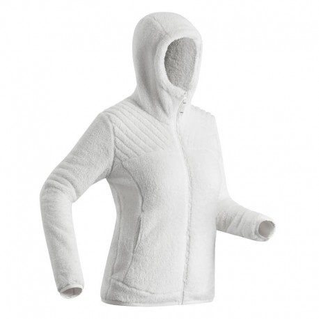 Chamarra polar de senderismo nieve mujer SH100 ultra-warm blanco-DeportesyEjercicio- Polares