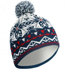 GORRO DE ESQUÍ ADULTO JACQUARD BLANCO AZUL MARINO-DeportesyEjercicio- Snowboard