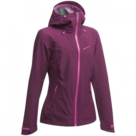 Chamarra impermeable travesía Forclaz 400 Mujer Ciruela-DeportesyEjercicio- Chamarras