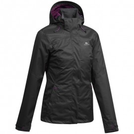 Chamarra impermeable de senderismo en montaña MH100 mujer negro-DeportesyEjercicio- Chamarras