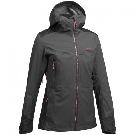 Chamarra de lluvia impermeable de senderismo en la montaña MH900 Mujer negro-DeportesyEjercicio- Chamarras