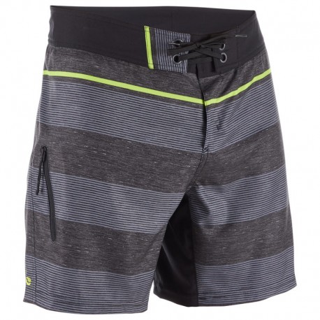 Boardshort Corto Surf 500 Line Negro-DeportesyEjercicio- Trajes de baño, bikinis