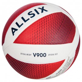 Balón de voleibol V900 blanco y rojo-DeportesyEjercicio- Voleibol