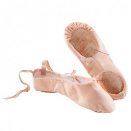 Zapatillas de ballet con puntas de tela y doble suela. Color salmón-DeportesyEjercicio- Danza